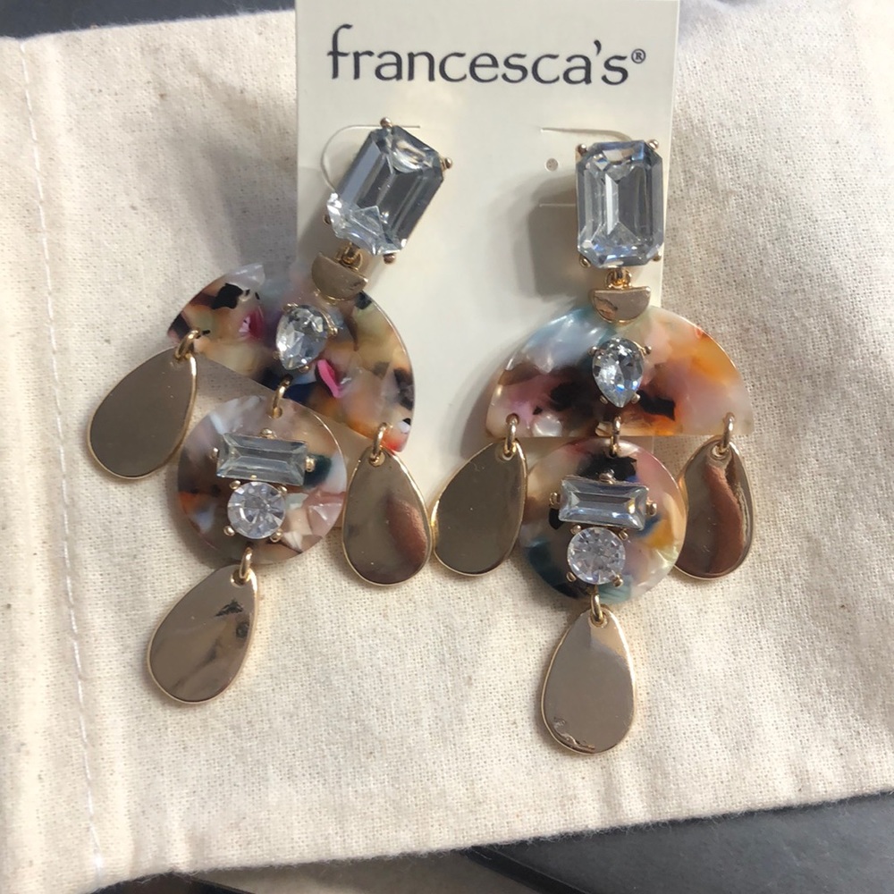 NEW crystal and resin earrings